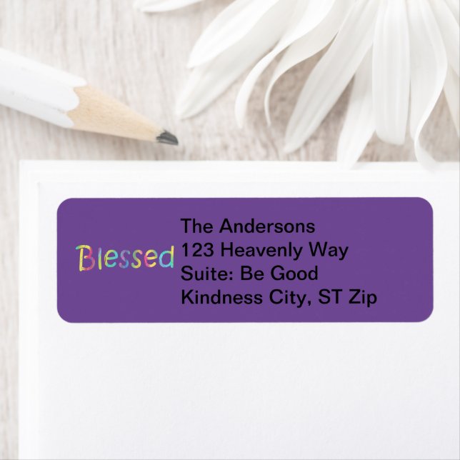 Colourful, Blessed, Custom Address Labels (Insitu)