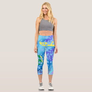 Colourful Blobs Capri Leggings