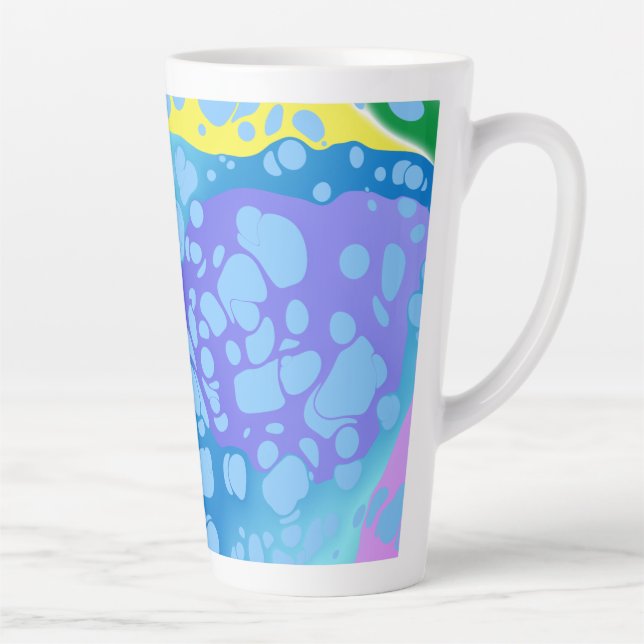 Colourful Blobs Latte Mug (Right)
