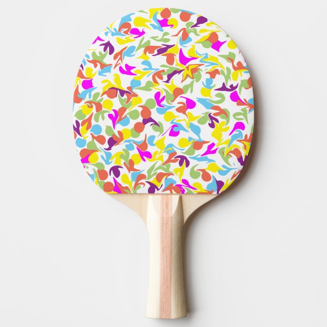 Colourful Blobs of Colour Abstract Art Ping Pong Paddle (Front)
