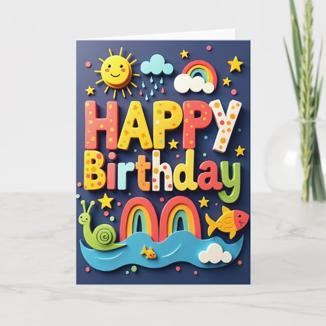 Colourful Block Birthday Card (Front)