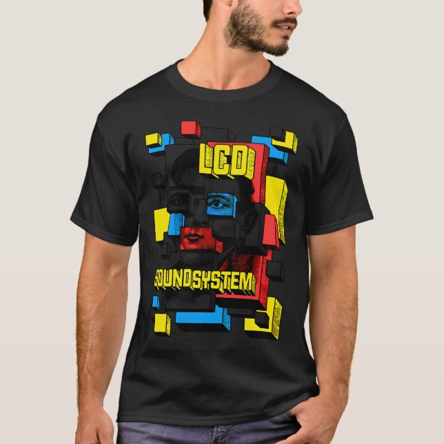 Colourful Block Face Man T-Shirt (Front)