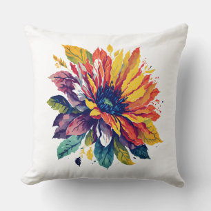 Colourful Blooming Flower on a Summer day Cushion