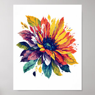 Colourful Blooming Flower on a Summer day Poster
