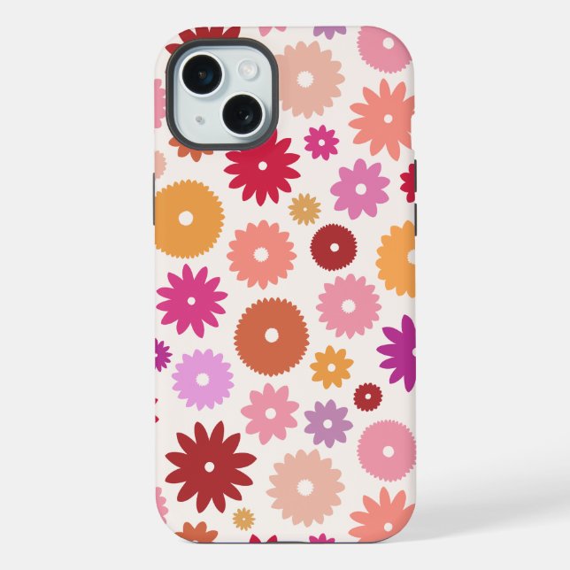 Colourful Blooms Big Pattern iPhone Case (Back)