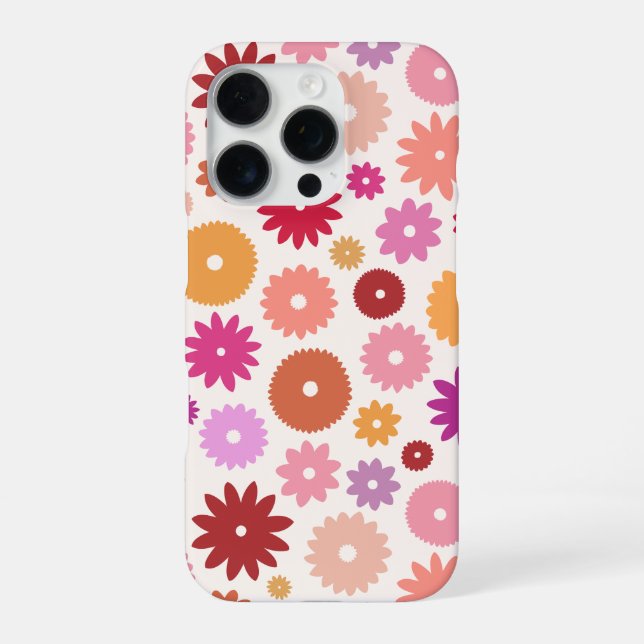 Colourful Blooms Big Pattern iPhone Case (Back)