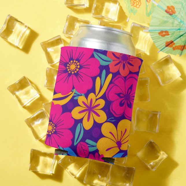 Colourful Blooms-Dopamine Style-Retro Flowers Can Cooler (In Situ Summer)