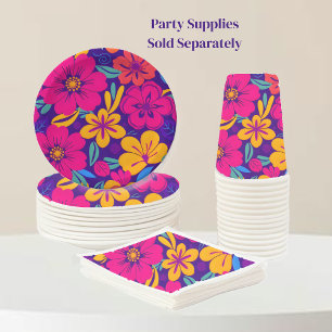 Colourful Blooms-Dopamine Style-Retro Flowers Paper Cups