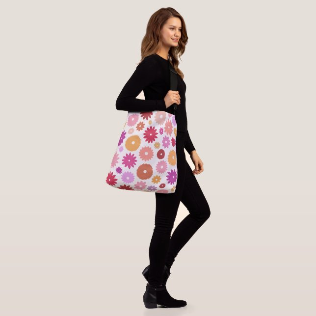 Colourful Blooms Large Pattern Crossbody Bag (On Model)