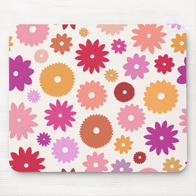 Colourful Blooms Large Pattern Mouse Pad (Front)