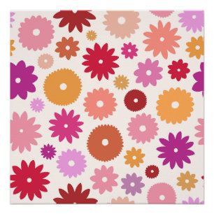 Colourful Blooms Large Pattern Poster