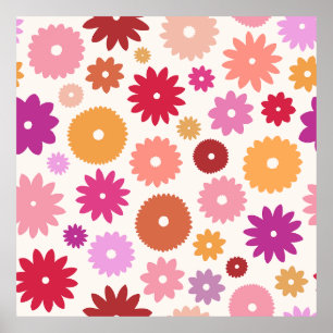 Colourful Blooms Large Pattern Poster