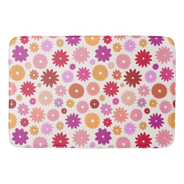 Colourful Blooms Pattern Bath Mat (Front)