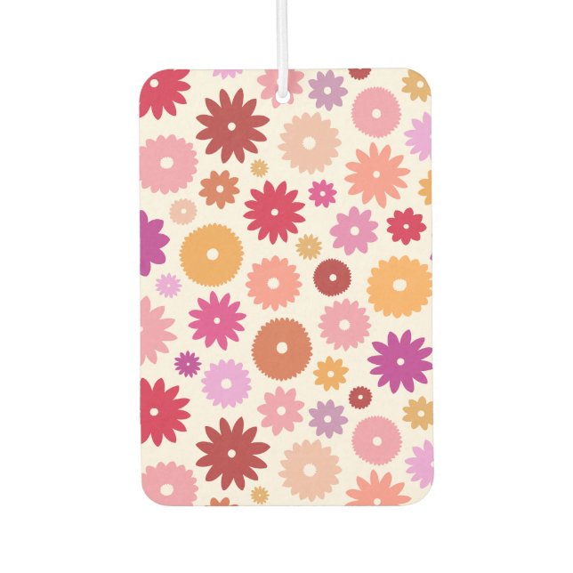 Colourful Blooms Pattern Car Air Freshener (Front)