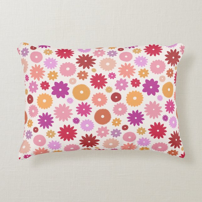 Colourful Blooms Pattern Decorative Cushion (Front)