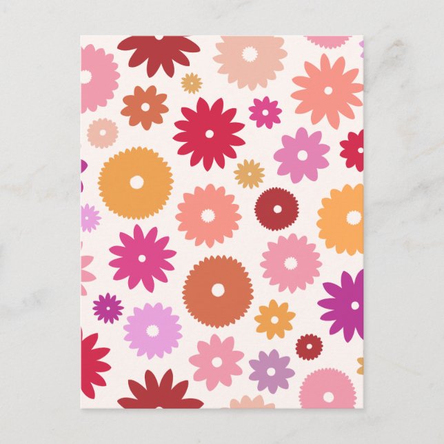 Colourful Blooms Pattern Postcard (Front)
