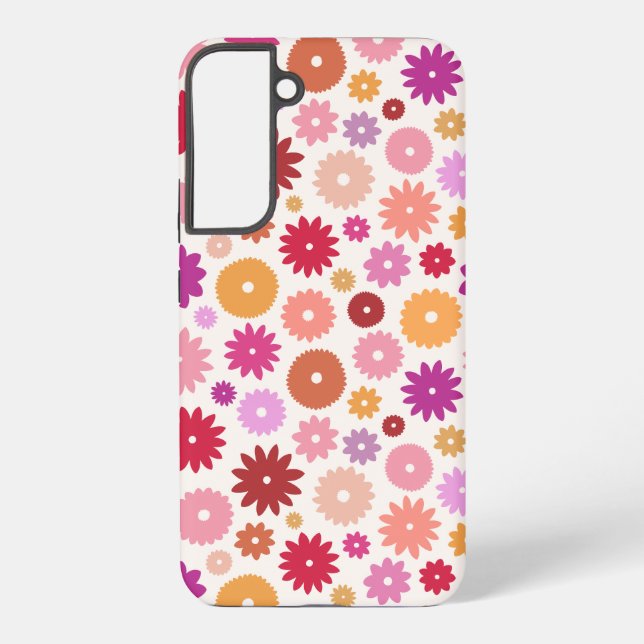 Colourful Blooms Pattern Samsung Galaxy S22+ Case (Back)
