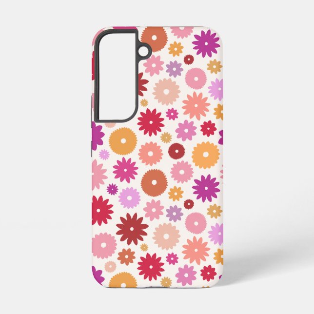 Colourful Blooms Pattern Samsung Galaxy S22 Case (Back)