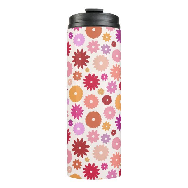 Colourful Blooms Pattern Thermal Tumbler (Front)