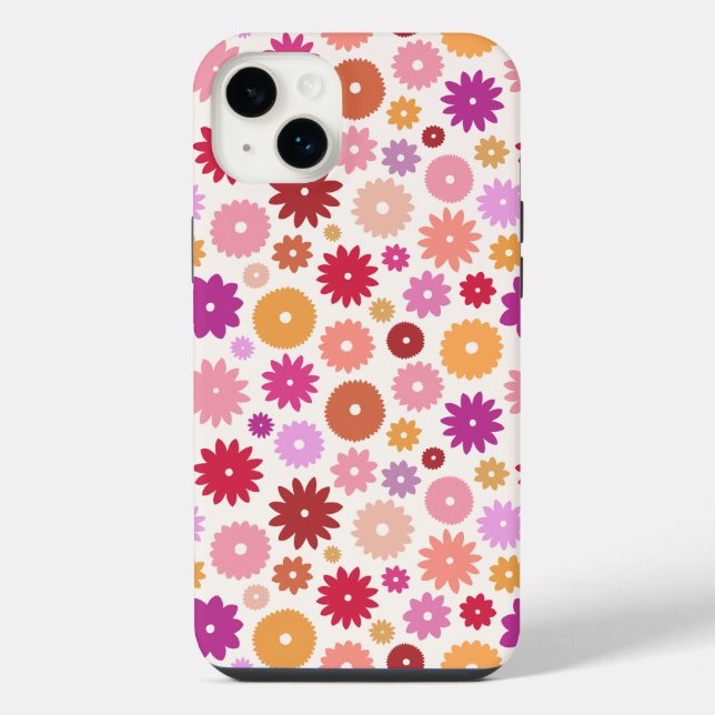 Colourful Blooms Repeat Pattern iPhone Case (Back)
