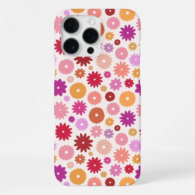 Colourful Blooms Repeat Pattern iPhone Case (Back)