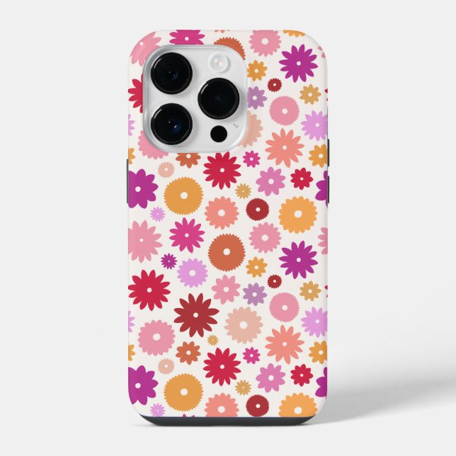 Colourful Blooms Repeat Pattern iPhone Case (Back)
