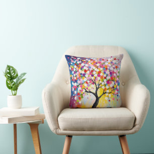 Colourful Blossom Tree Cushion