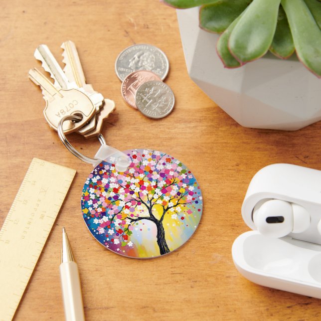 Colourful Blossom Tree Keychain (Desk)