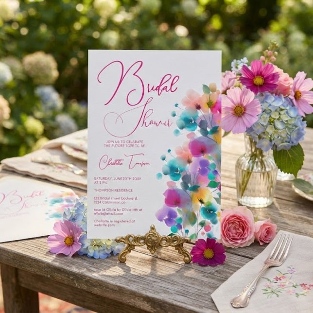 Colourful Blossoms Bridal Bash Invitation (Creator Uploaded)
