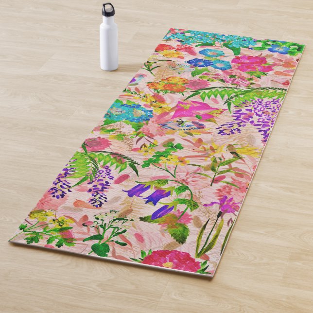 Colourful Blossoms Flower Garden  Yoga Mat (In Situ)