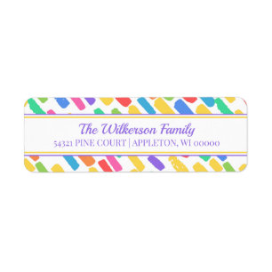 Colourful Blots Modern Family Address Label Return Address Label