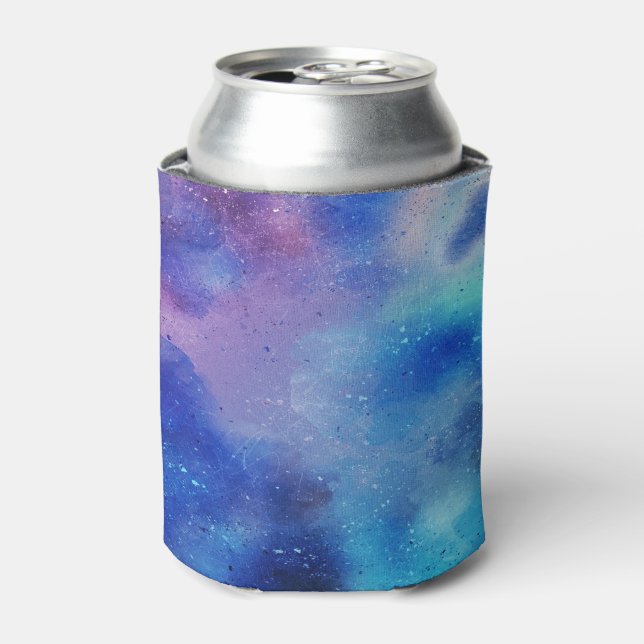Colourful Blue Abstract Can Cooler (Can Front)