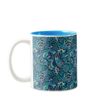 Colourful Blue and purple Paisley Pattern Mug