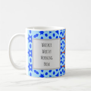 Colourful Blue and Yellow Hexagon Floral Pattern Coffee Mug