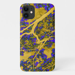 Colourful blue and yellow trees iPhone 11 case