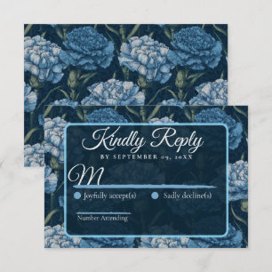 Colourful Blue Calla Lilies Fantasy Floral Wedding RSVP Card