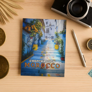 Colourful Blue Chefchaouen Morocco Medina  Postcard