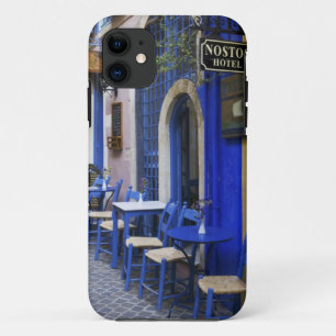 Colourful Blue doorway and siding to old hotel in iPhone 11 Case