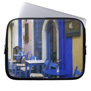Colourful Blue doorway and siding to old hotel in Laptop Sleeve