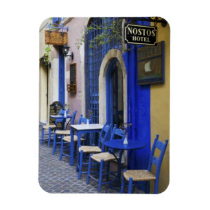 Colourful Blue doorway and siding to old hotel in Magnet