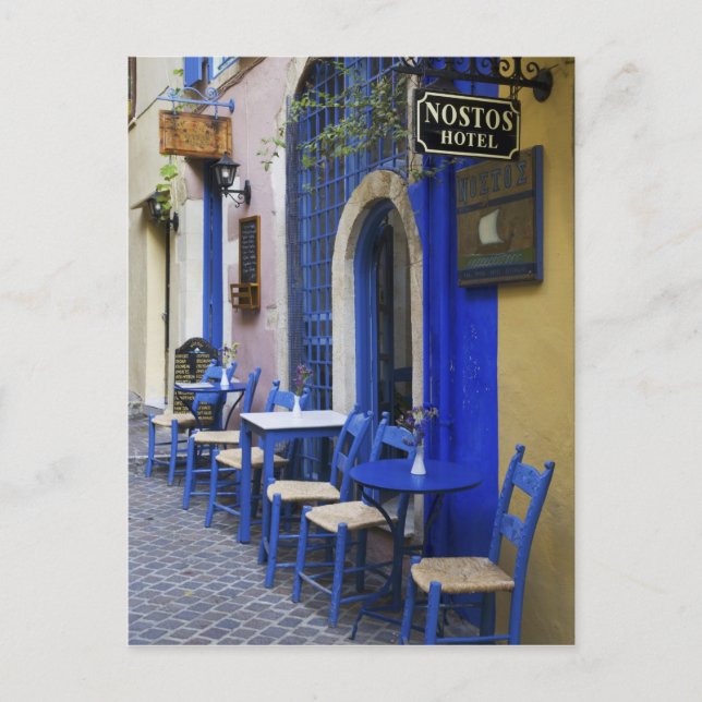 Colourful Blue doorway and siding to old hotel in Postcard (Front)