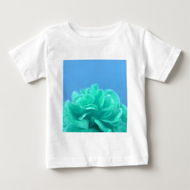 Colourful Blue Green Floral Baby T-Shirt (Front)