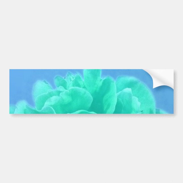 Colourful Blue Green Floral Bumper Sticker (Front)