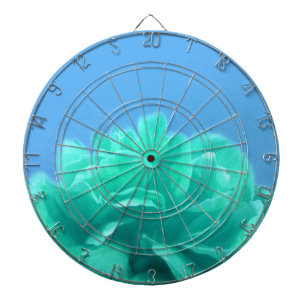 Colourful Blue Green Floral Dartboard