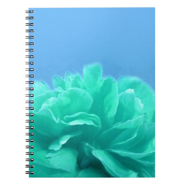 Colourful Blue Green Floral Notebook (Front)