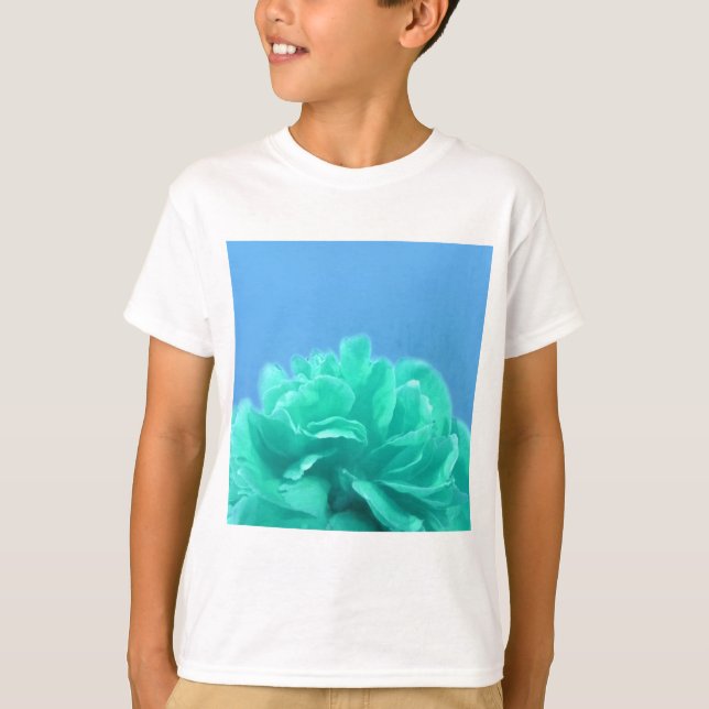 Colourful Blue Green Floral T-Shirt (Front)