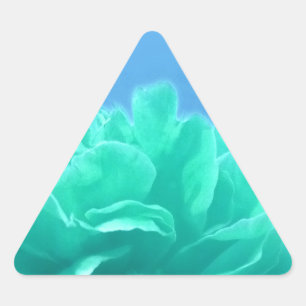 Colourful Blue Green Floral Triangle Sticker