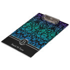 Colourful Blue, Green & Purple Floral Damask