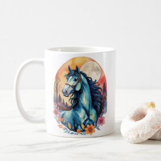 Colourful Blue Horse Dream Coffee Mug