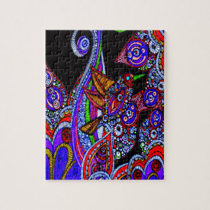Colourful Blue Hummingbird Jigsaw Puzzle